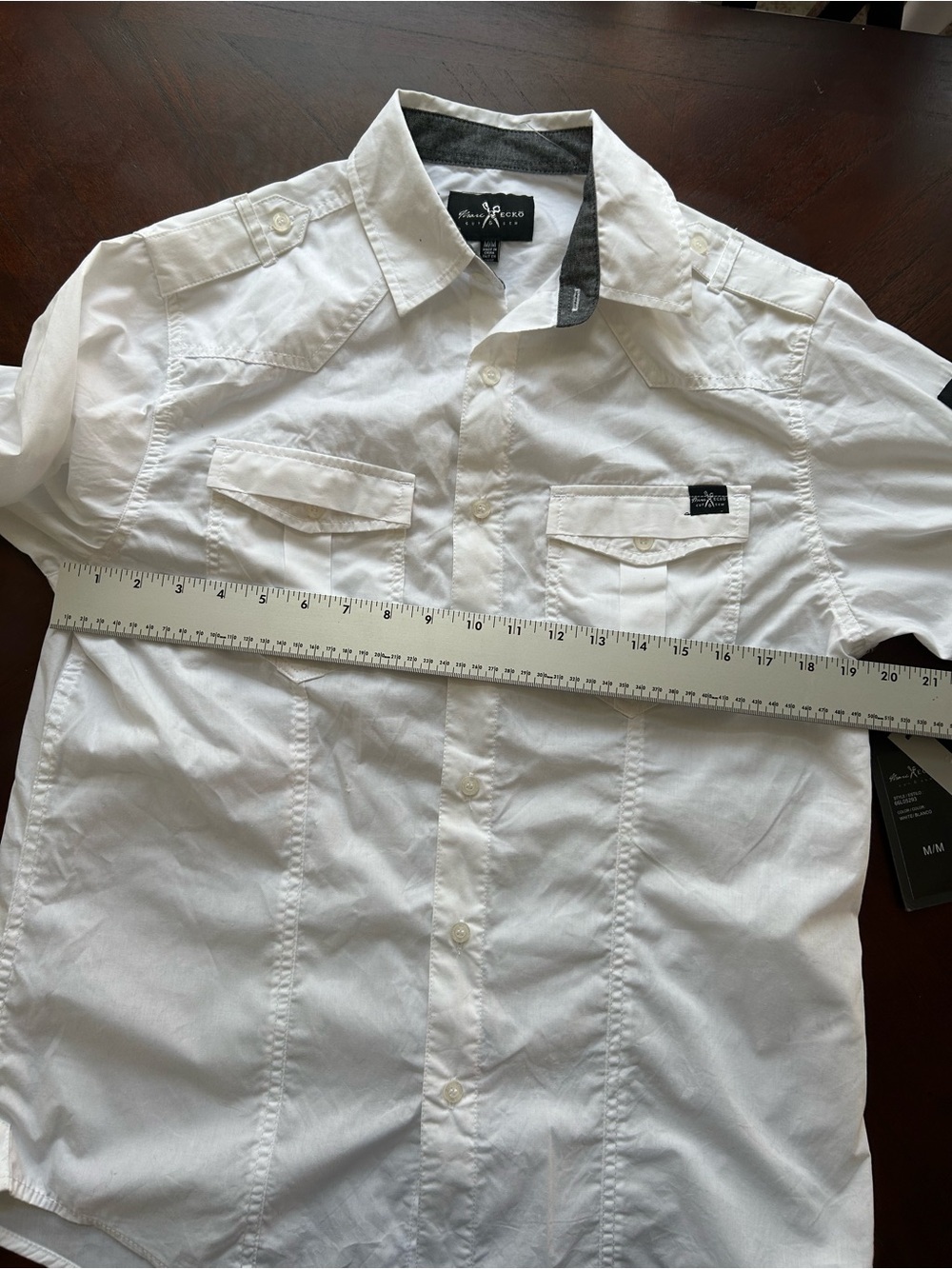 Marc Ecko White Casual Button-Down Shirt size M - Picture 6 of 9